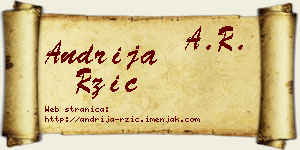 Andrija Ržić vizit kartica
